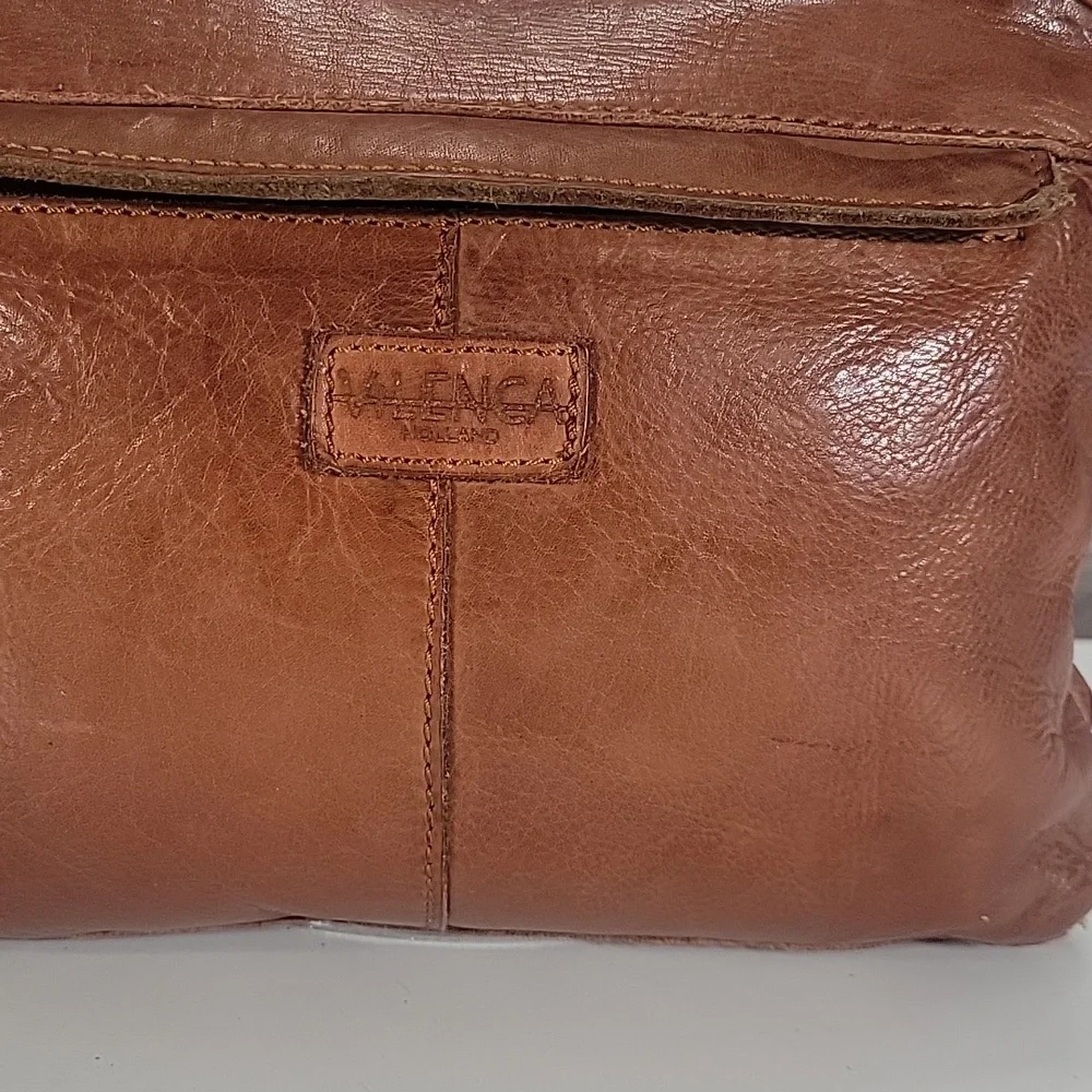 Vilenca Holland for Anthropologie Woven Crossbody Bag in Cognac Brown